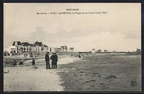 AK Quiberon, la Plage et les Villas, Vers l`Est