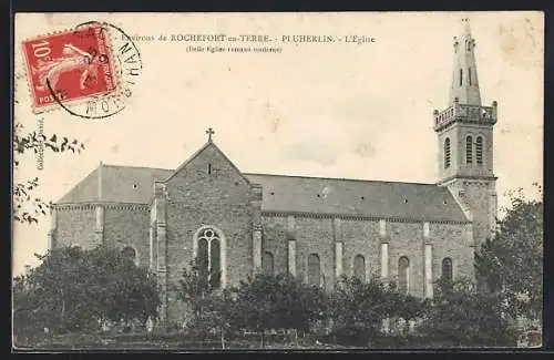 AK Pluherlin, L`Église, belle église romane moderne