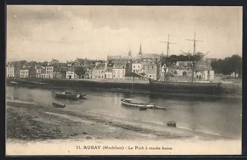 AK Auray, Le Port à marée basse