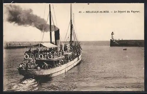 AK Belle-Île-en-Mer, Le Départ du vapeur