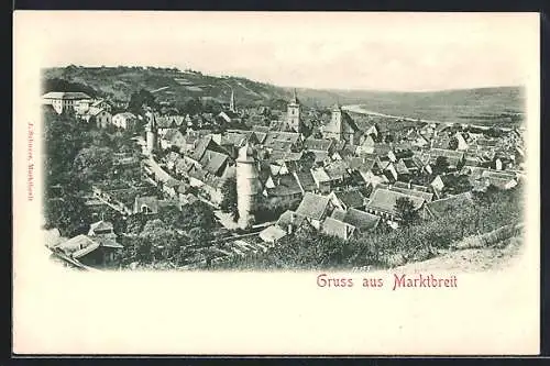 AK Marktbreit, Totalansicht aus der Vogelschau