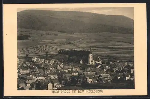 AK Brotterode, Ortsansicht mit Inselsberg