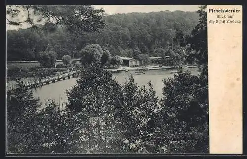 AK Berlin-Pichelswerder, Blick auf die Schiffsbrücke