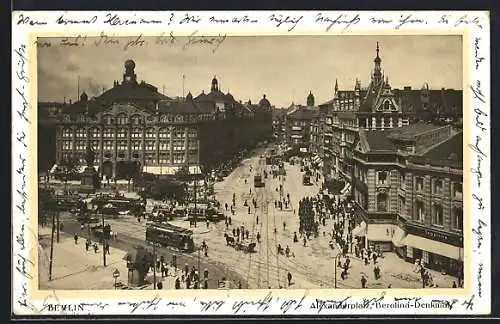 AK Berlin, Alexanderplatz mit Berolina-Denkmal aus der Vogelschau