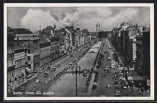 AK Berlin, Unter den Linden aus der Vogelschau