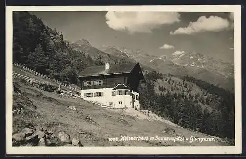 AK Meisnerhaus, Berghütte mit Sonnenspitze und Glungezer