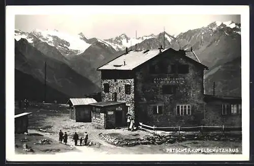 AK Patscherkofelschutzhaus, Berghütte mit Panorama