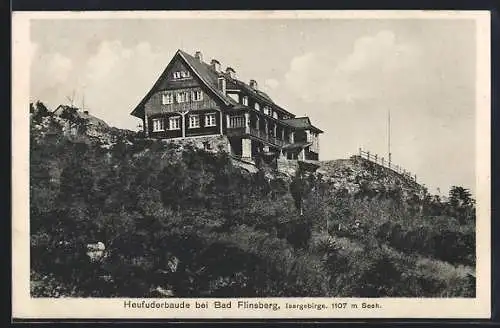 AK Heufuderbaude, Berghütte bei Bad Flinsberg, Isergebirge