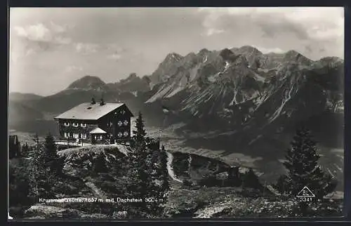 AK Krummholzhütte, Berghütte mit Dachstein