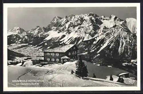 AK Krummholz-Hütte, Berghütte mit Dachstein