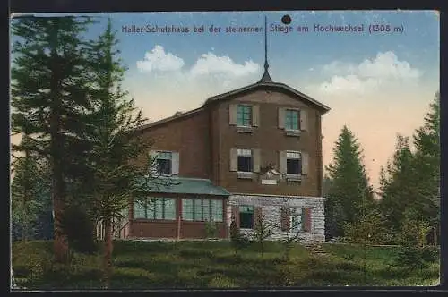 AK Haller-Schutzhaus, Berghütte bei der steinernen Stiege am Hochwechsel