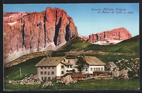 AK Rifugio Bolzano, Berghütte am Sellapass, Dolomiten