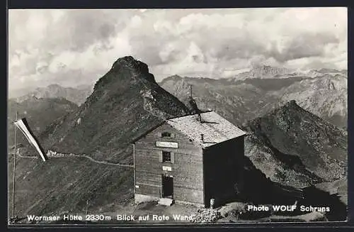 AK Wormser Hütte, Ansicht gegen die rote Wand