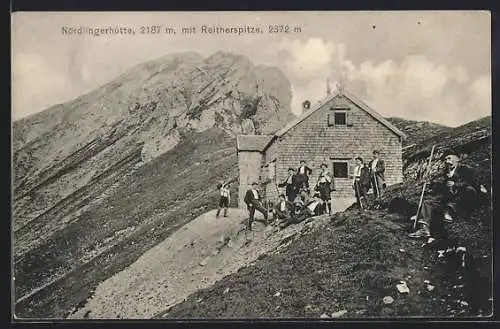 AK Nördlingerhütte, Ansicht mit Reitherspitze