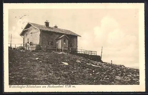 AK Wetterkogler-Schutzhaus am Hochwechsel, Ansicht auf dem Gipfel