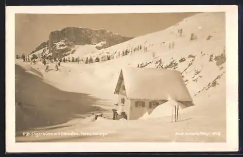 AK Pühringerhütte, Ansicht mit Salzofen im Toten Gebirge