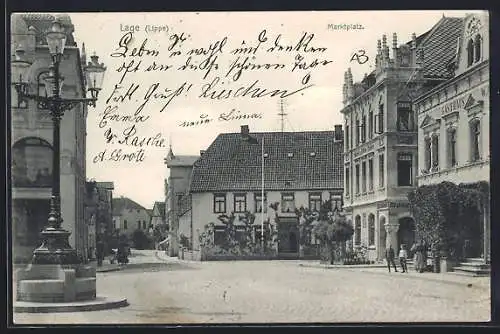 AK Lage /Lippe, Gasthaus am Marktplatz