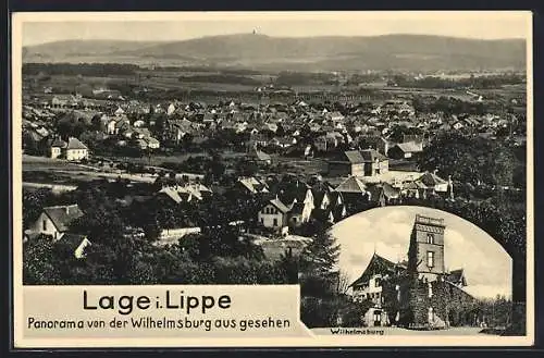 AK Lage i. Lippe, Wilhelmsburg, Panoramablick von dort