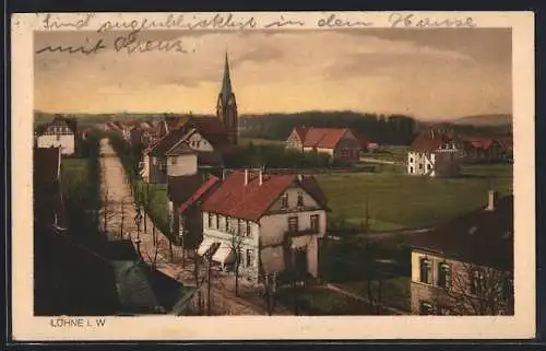 AK Löhne i. W., Teilansicht mit der Kirche