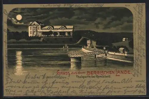 Lithographie Remscheid, Gasthaus bei der Thalsperre