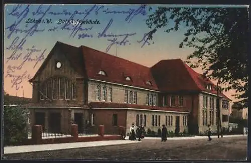 AK Löhne i. W., Blick auf das Bahnhofsgebäude