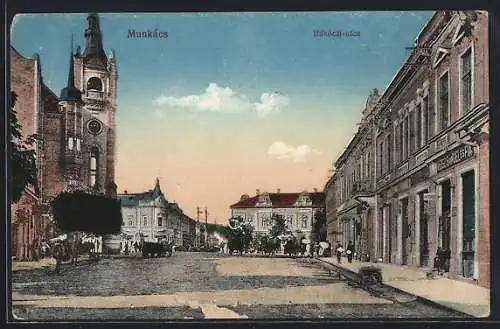 AK Munkács, Rákóczi-utca