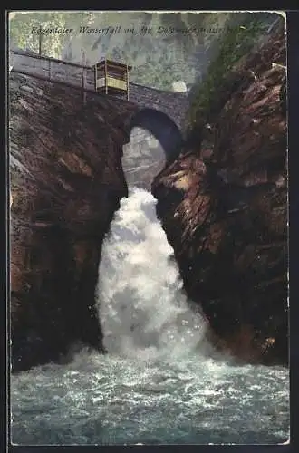 AK Bozen, Eggentaler Wasserfall an der Dolomitenstrasse