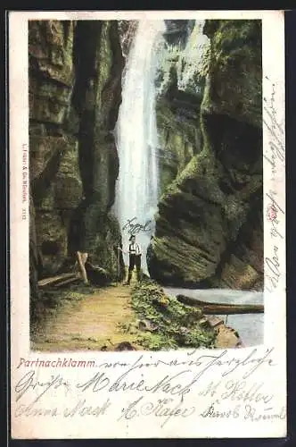 AK Partenkirchen, Partnachklamm-Wasserfall