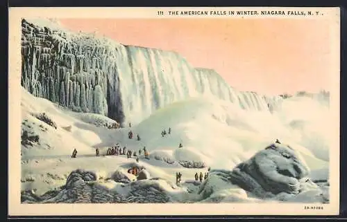 AK Niagara Falls, American Fall in Winter, vereister Wasserfall