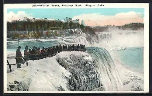 AK Niagara Falls, Prospect Park im Winter