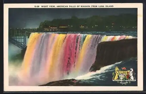 AK Night View, American Falls of Niagara from Luna Island