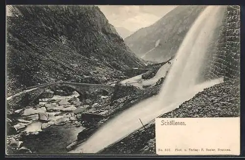 AK Schöllenen, Blick zum Wasserfall