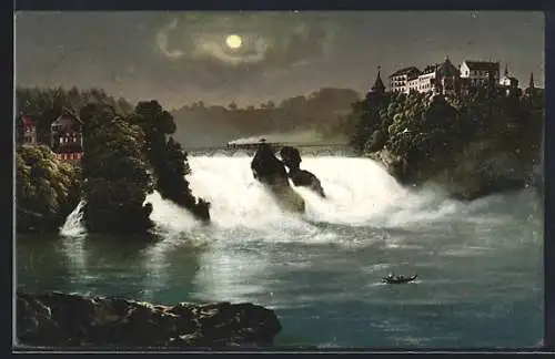 AK Rheinfall, Wasserfall mit Schloss Laufen