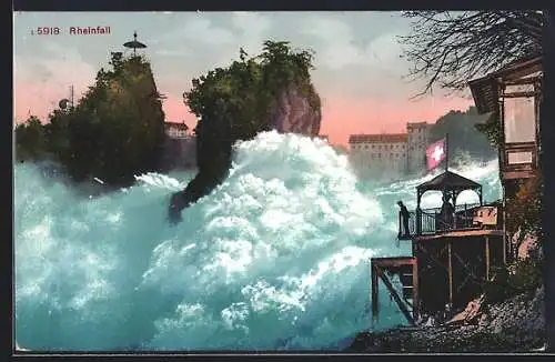 AK Der Rheinfall Wasserfall