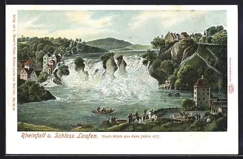 AK Rheinfall und Schloss Laufen