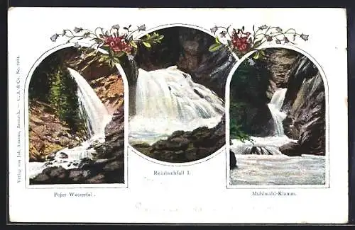 AK Pojer Wasserfall, Reinbachfall I., Mühlwald-Klamm