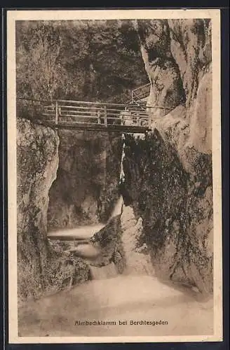 AK Berchtesgaden, Almbachklamm, Wasserfall