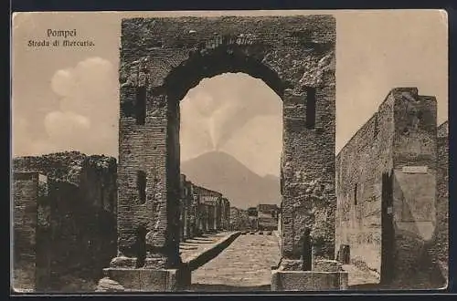 AK Pompei, Strada di Mercurio, Ausgrabung