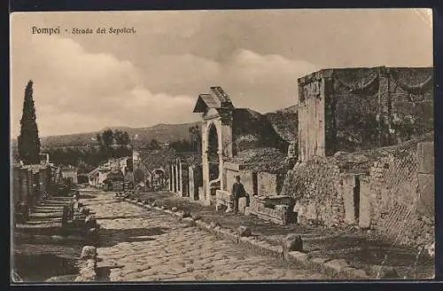 AK Pompei, Strada dei Sepolcri, Ausgrabung