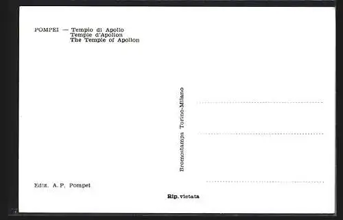 AK Pompei, Tempio di Apollo, Ausgrabung