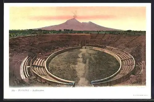 AK Pompei, Anfiteatro mit Blick zum Vesuv