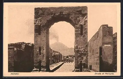 AK Pompei, Strada di Mercurio, Ausgrabung