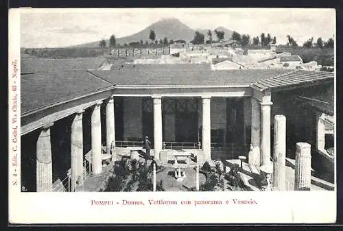 AK Pompei, Domus, Vettiorum con panorama e Vesuvio