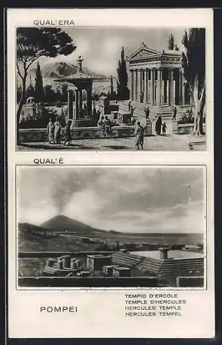 AK Pompei, Qual'era, Qual'e, Tempio D'Ercole, Hercules Tempel, Ausgrabung