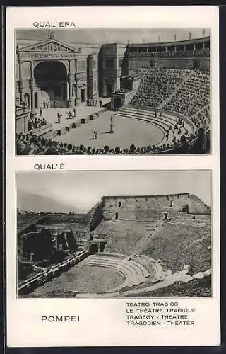 AK Pompei, Tragödien-Theater, Ausgrabung