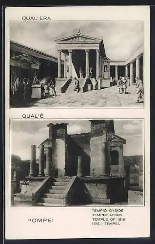 AK Pompei, Qual'era, Qual'e, Tempio D'Iside, Isis-Tempel, Ausgrabung