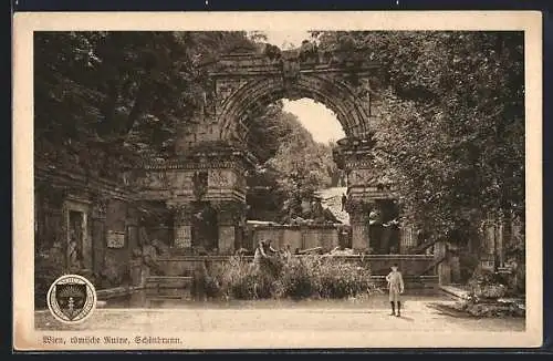 AK Deutscher Schulverein NR 248: Wien, Römische Ruine, Schönbrunn