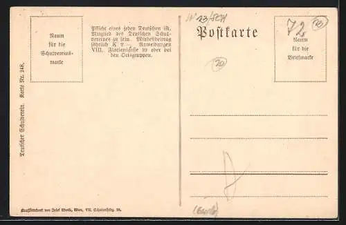AK Deutscher Schulverein NR 248: Wien, Römische Ruine, Schönbrunn