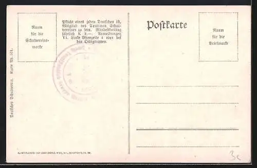 Künstler-AK Habsburghaus, Rax, Grasbodenalm, Deutscher Schulverein