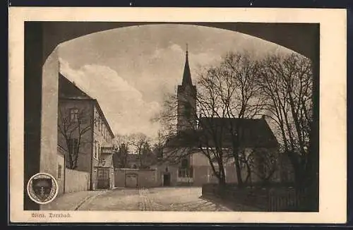 AK Wien, Ortspartie in Dornbach mit Blick auf die Kirche